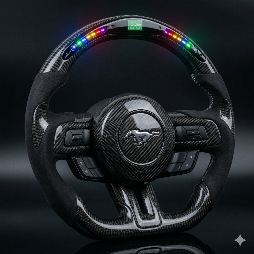 2018-2023 Ford Mustang S550 LED Carbon Fiber Steering Wheel
