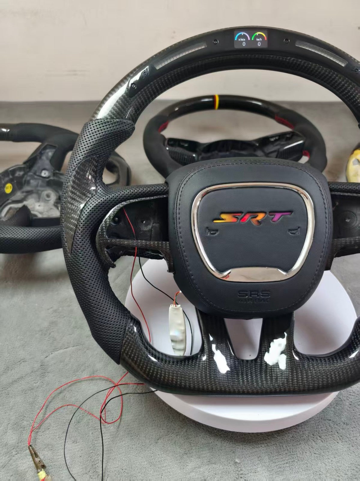 LED Carbon Fiber Steering Wheel Fit Dodge Charger Hellcat Jeep SRT8 2015+