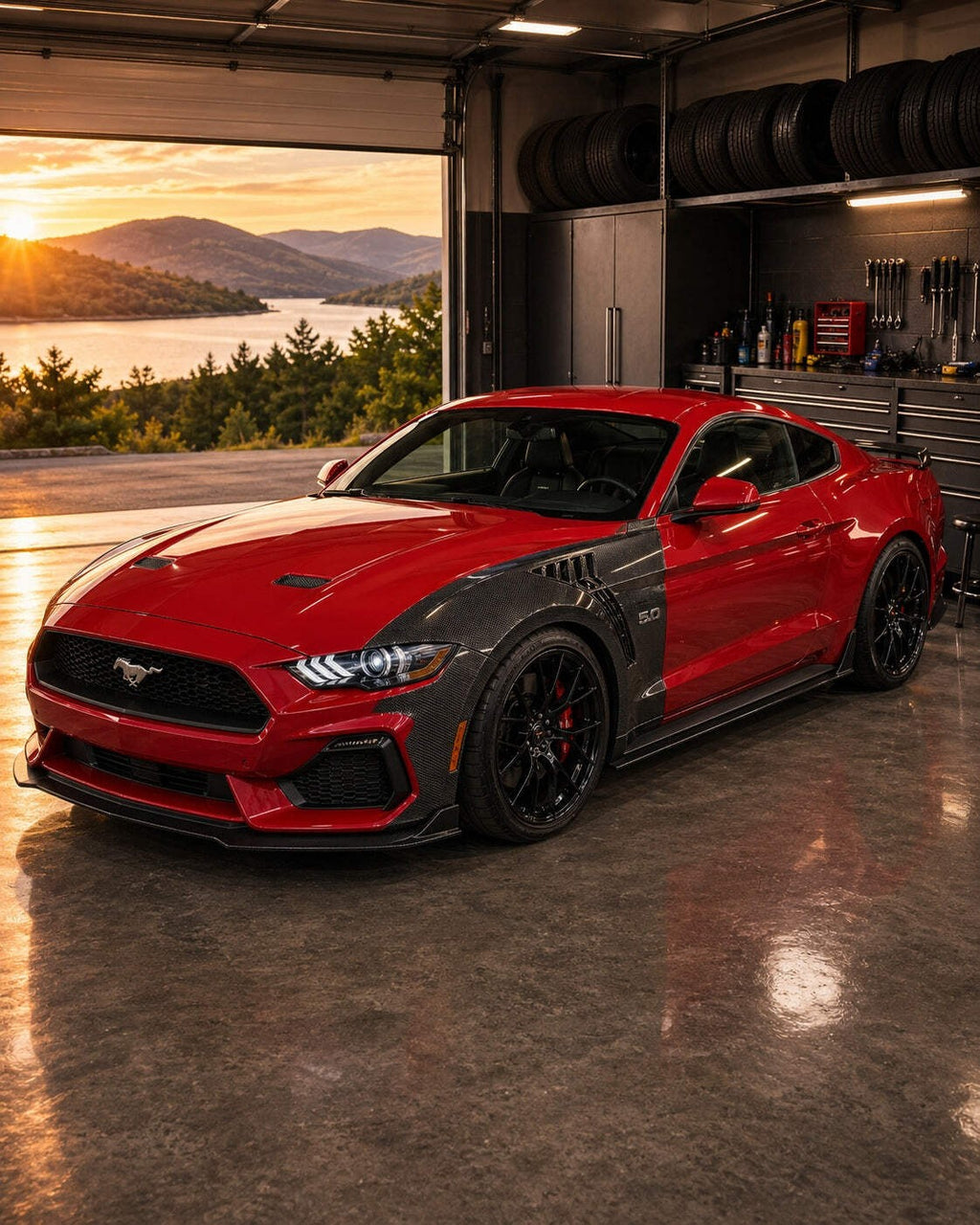 2018-2023 Ford Mustang S550 Vented Carbon Fiber Fenders