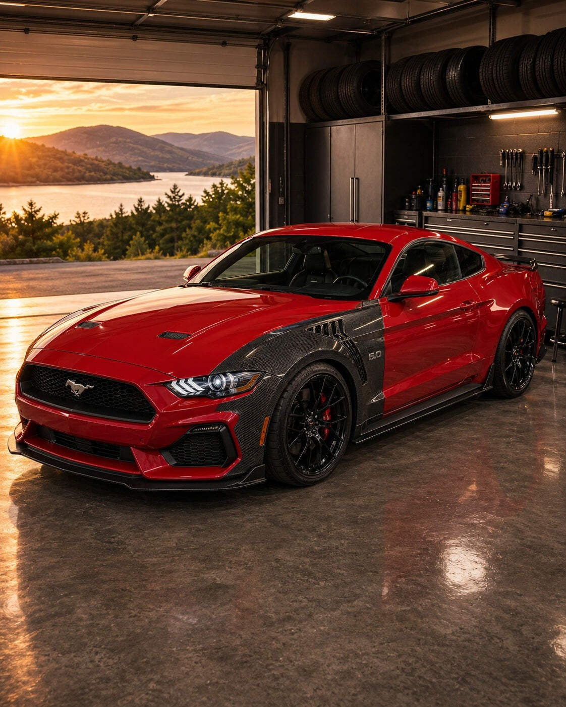 2018-2023 Ford Mustang S550 Vented Carbon Fiber Fenders
