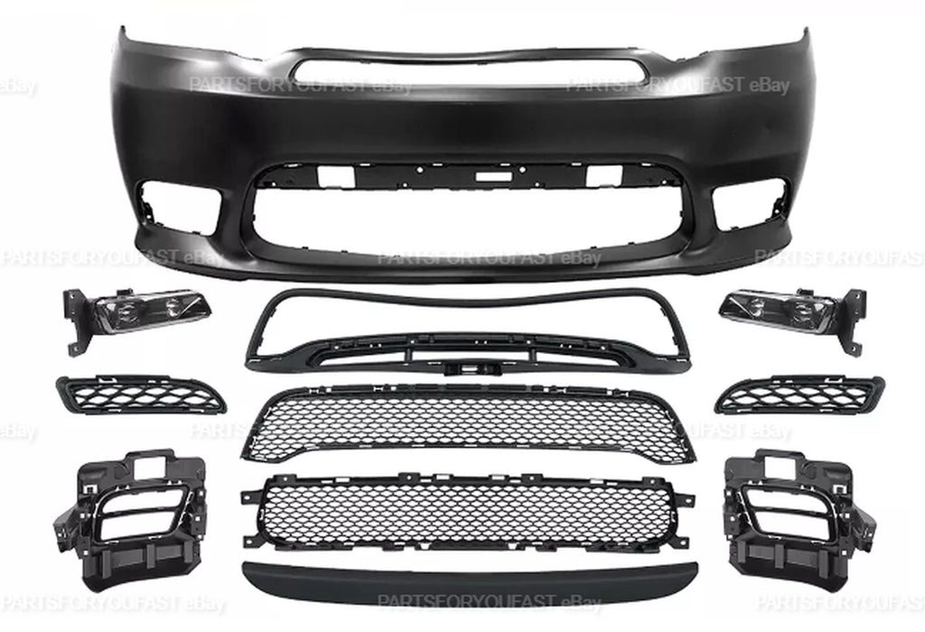 For Dodge Durango 2016-2020 SRT Style Front Bumper Cover Kit with LED Fog Lamps