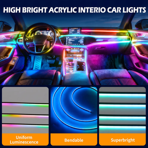 10 in 1 LED Neon Interior Strip Light Ambient Lights Kits for Dodge Challenger
