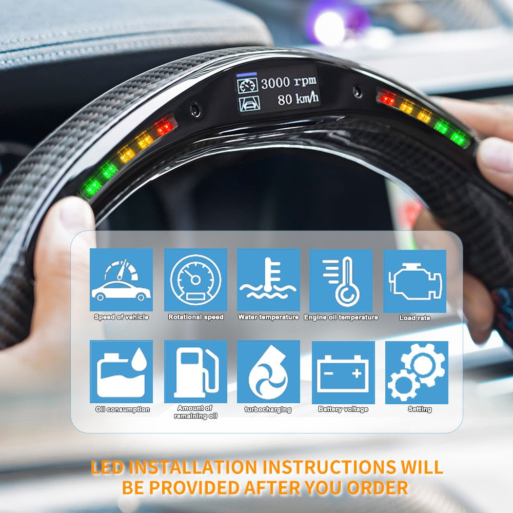 Real Carbon Fiber LED Steering Wheel for BMW 1/2/3/4 Series G20 G29 F40 F87 M3