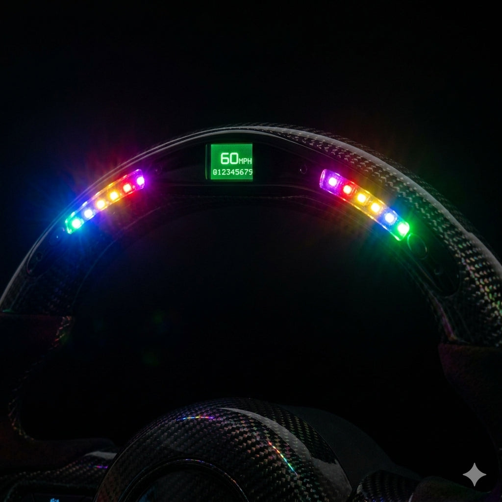 2018-2023 Ford Mustang S550 LED Carbon Fiber Steering Wheel