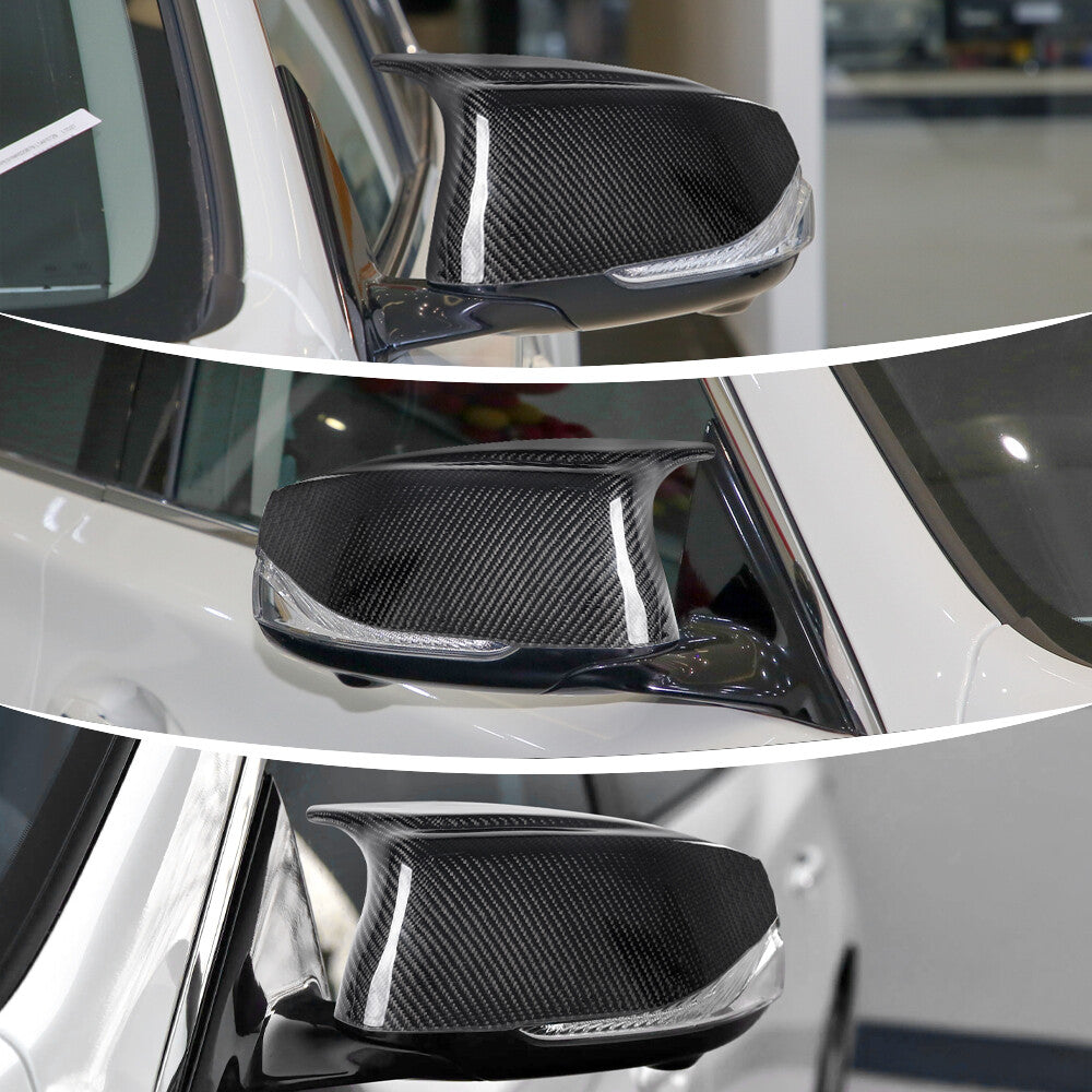 FOR INFINITI Q50 2014-2018 M STYLE REAL CARBON FIBER REAR SIDE MIRROR COVER CAP