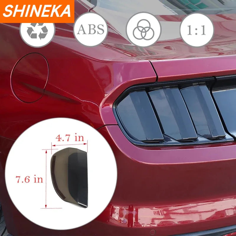 SHINEKA ABS Car Rear Tail Light Lamp Decoration Cover Trim Stickers for Ford Mustang 2015 2016 2017 Taillight Cover Accessories