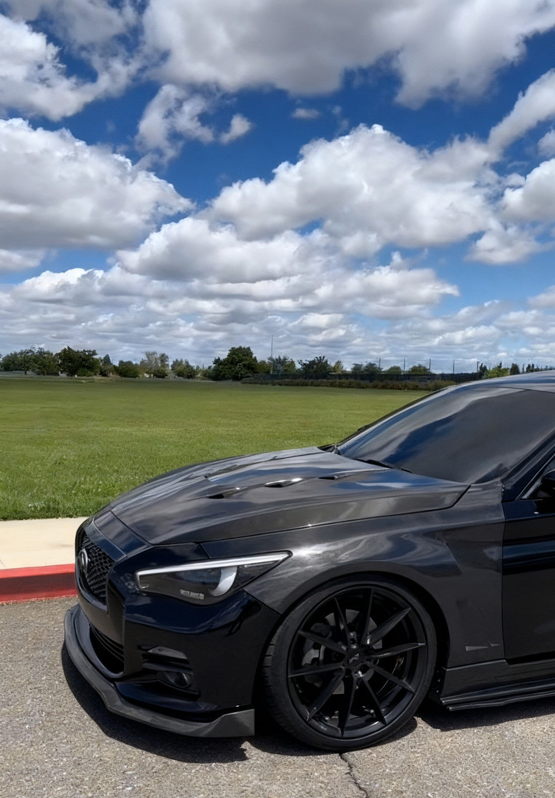 Limited Stock! AMS Style Vented Carbon Fiber Hood for Infiniti Q50 V37