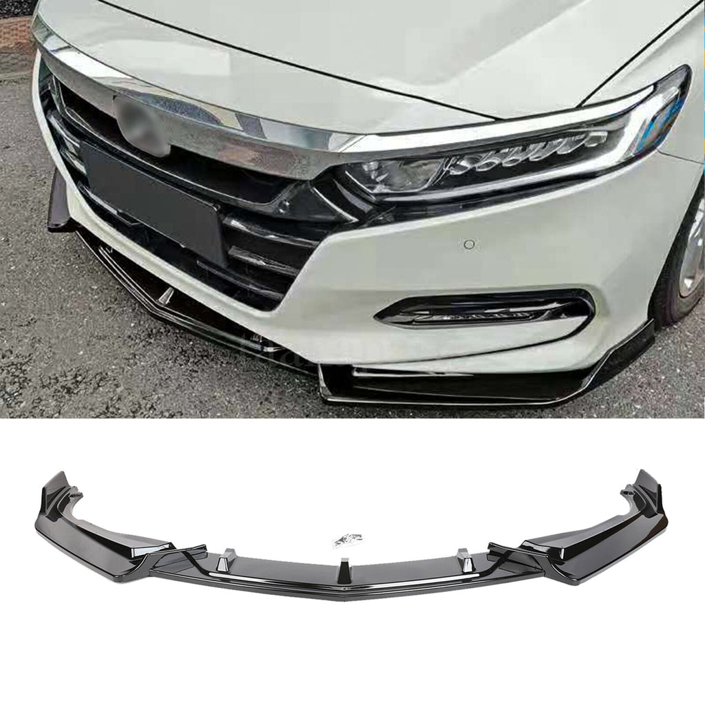 For 2016-2021 Honda Accord Front Bumper Lip Kit Spoiler Splitter Glossy Black