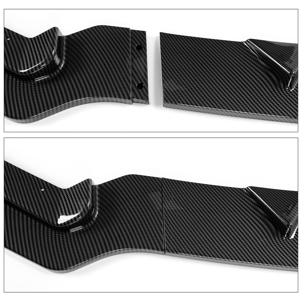 For 14-17 Infiniti Q50 Sport 4DR Carbon Fiber Style 3PC Front Bumper Lip Spoiler