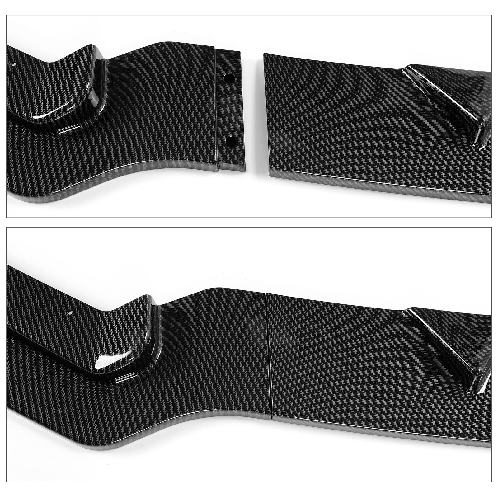 For 14-17 Infiniti Q50 Sport 4DR Carbon Fiber Style 3PC Front Bumper Lip Spoiler