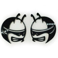 Pair GLOSS BLACK Scat Pack Head Emblems Fits Dodge Challenger Charger Bee Badge