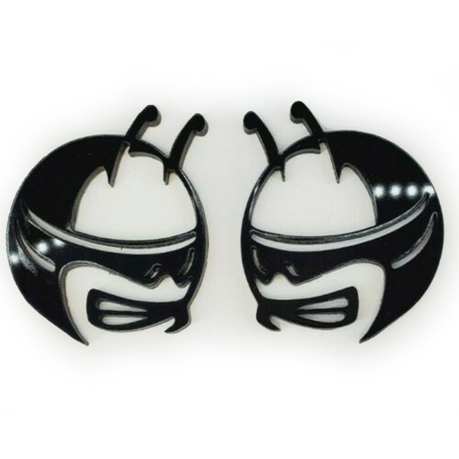 Pair GLOSS BLACK Scat Pack Head Emblems Fits Dodge Challenger Charger Bee Badge