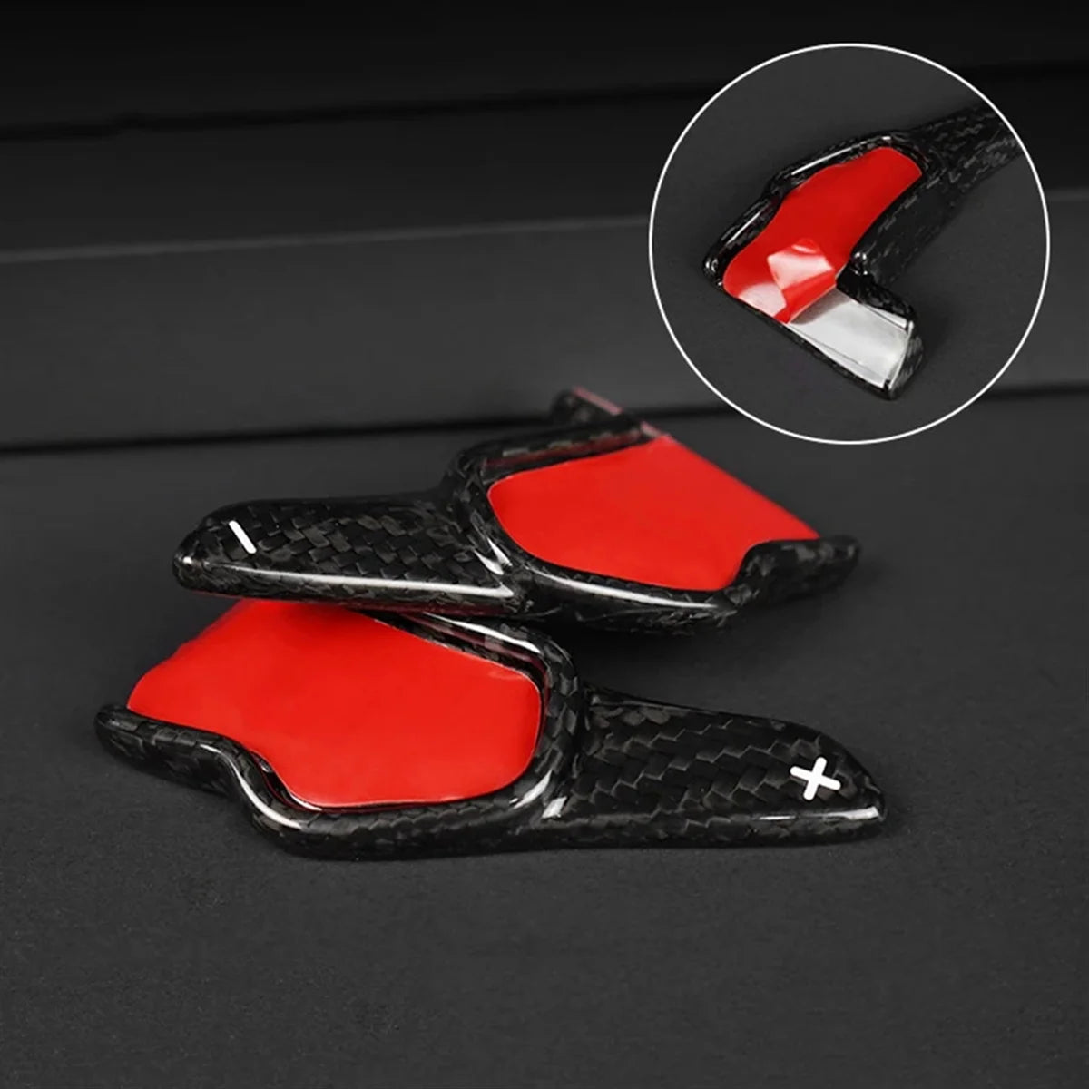 Carbon Fiber Steering Wheel Paddle Shifter Extensions Cover Trim for Dodge Challenger SRT Charger SRT Durango SRT ,Black