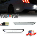 Clear White LED Rear Side Marker Signal Lamps Lights for 2015-2020 Ford Mustang