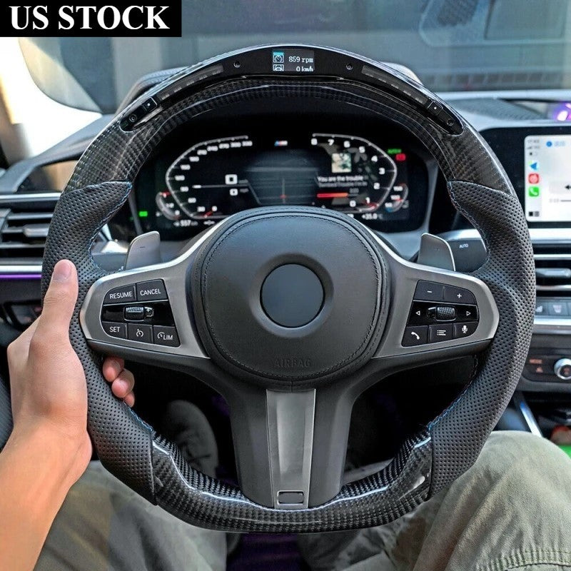 Real Carbon Fiber LED Steering Wheel for BMW 1/2/3/4 Series G20 G29 F40 F87 M3