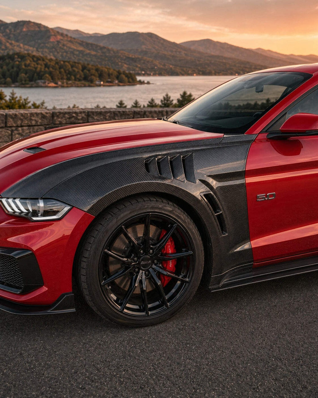 2018-2023 Ford Mustang S550 Vented Carbon Fiber Fenders