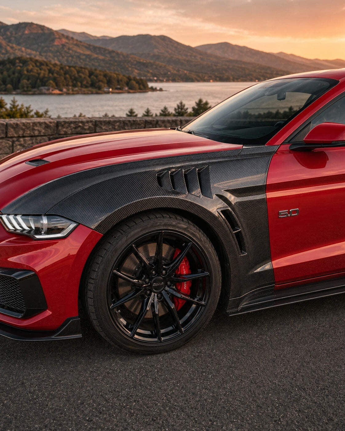 2018-2023 Ford Mustang S550 Vented Carbon Fiber Fenders
