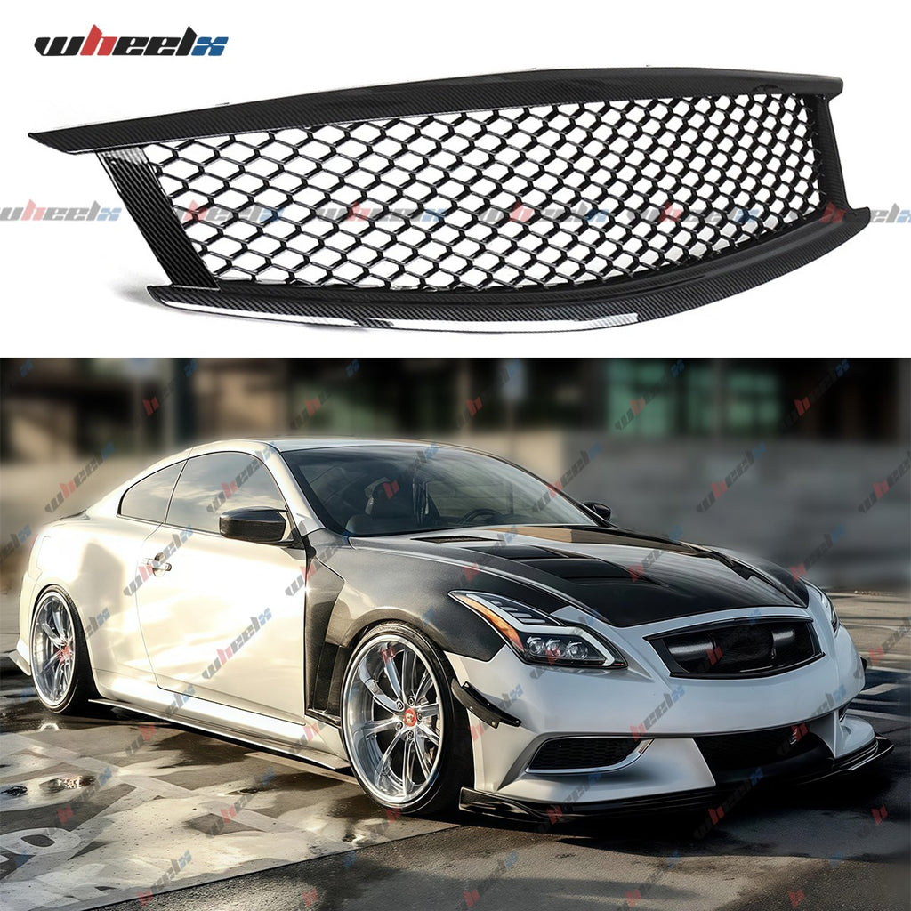 Carbon Fiber Front Bumper Grille for Infiniti G37 Q60 Coupe 08-13 Skyline Style
