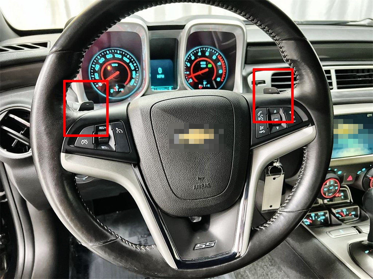 Twill-Weave "Carbon" Pattern Larger Steering Wheel Paddle Shift for Chevy Camaro