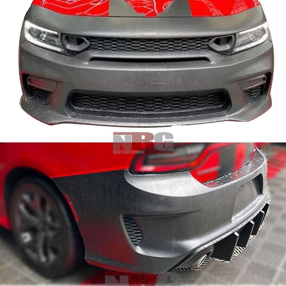 For 2015-2023 Dodge Charger 21+SRT Style Front Bumper + Rear Bumper Body Kit