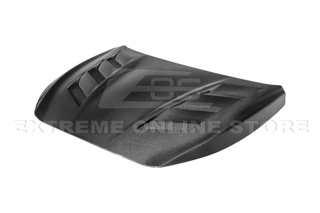 For 14-Up Infiniti Q50 CARBON FIBER Front Vented Hood Cover & Side Fender Pair