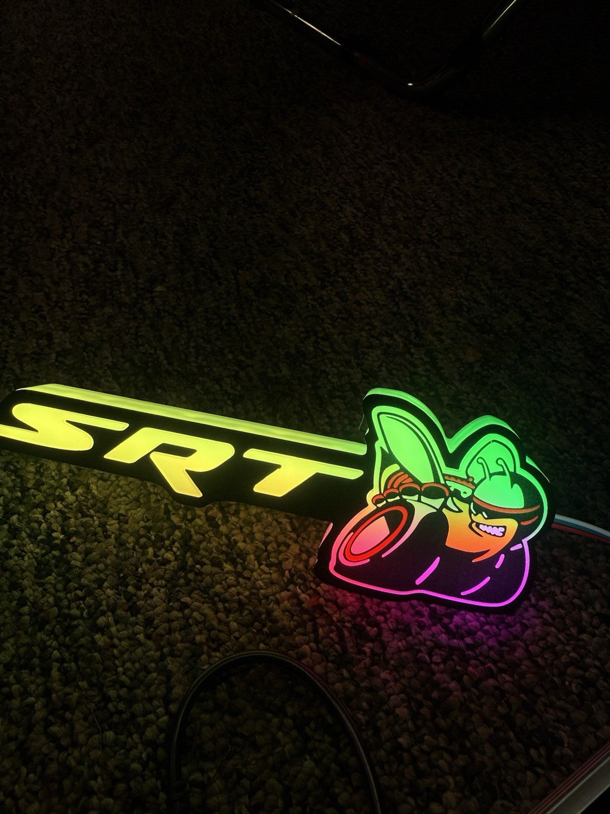 Dodge SRT Grille Badge RGB LED Emblem Bluetooth Color Chasing Challenger Charger