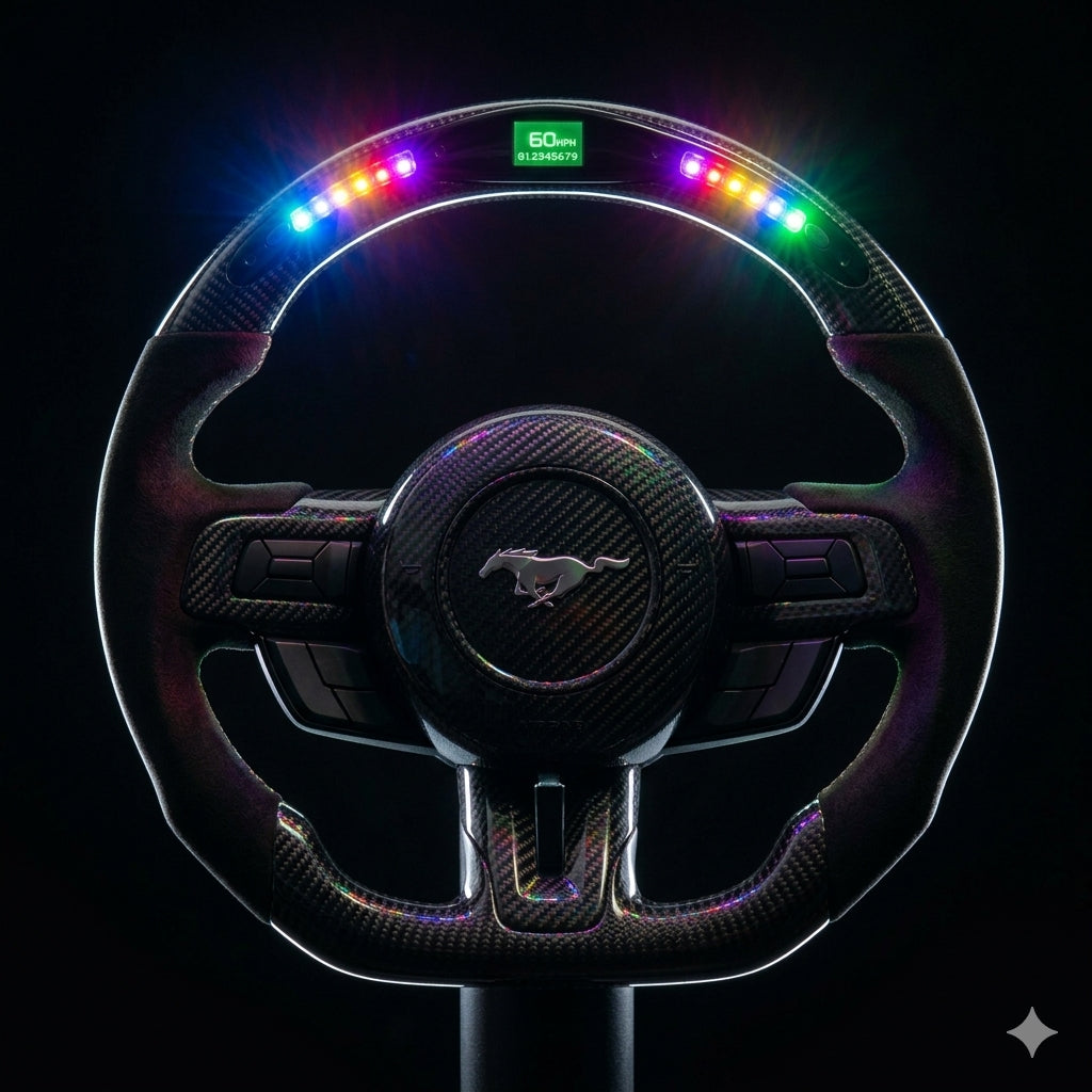 2018-2023 Ford Mustang S550 LED Carbon Fiber Steering Wheel