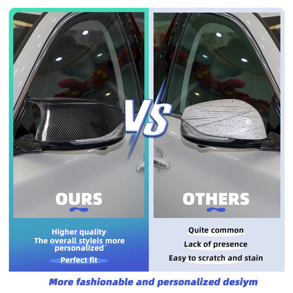 FOR INFINITI Q50 2014-2018 M STYLE REAL CARBON FIBER REAR SIDE MIRROR COVER CAP