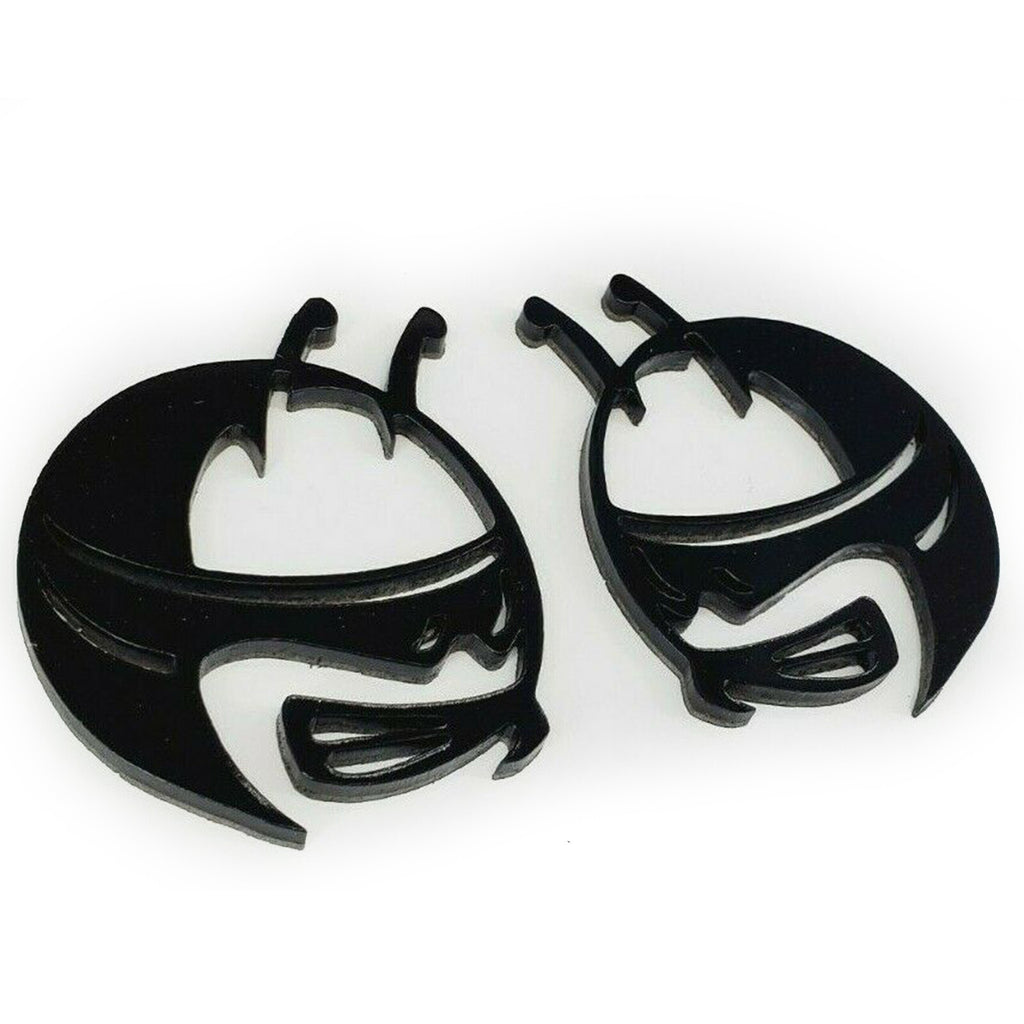 Pair GLOSS BLACK Scat Pack Head Emblems Fits Dodge Challenger Charger Bee Badge