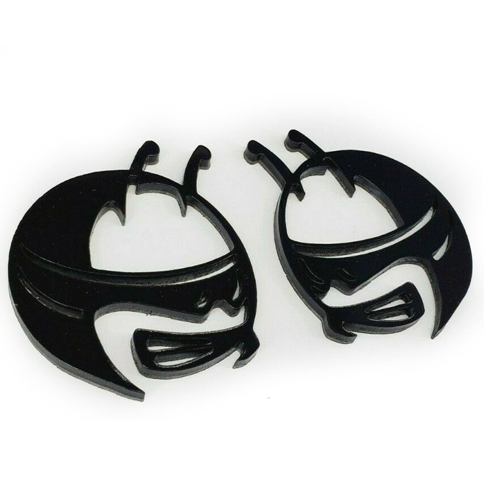 Pair GLOSS BLACK Scat Pack Head Emblems Fits Dodge Challenger Charger Bee Badge