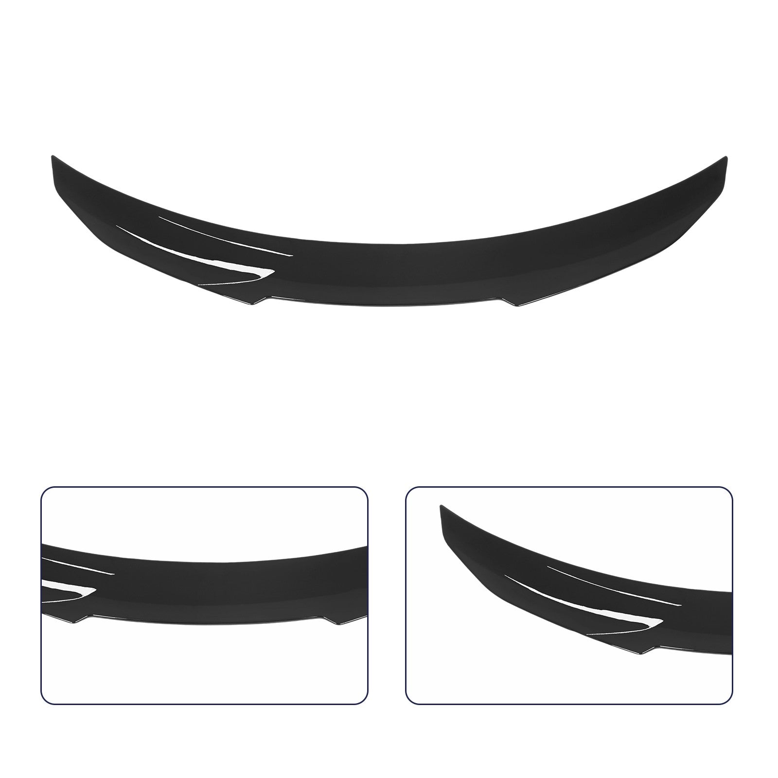 Rear Bumper Diffuser & Rear Spoiler Glossy Black Fit for 2014-2017 Infiniti Q50