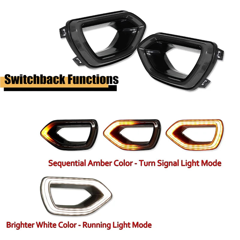 Amber Dynamic LED Front Grill Turn Signal Lights & White DRL for Dodge Charger Srt/Scat Pack 2015-2021 Daytona SXT R/T 2017-2021