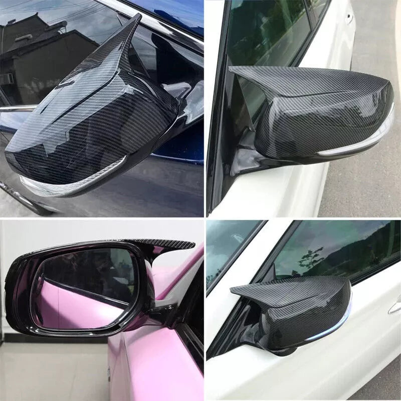 FOR INFINITI Q50 2014-2018 M STYLE REAL CARBON FIBER REAR SIDE MIRROR COVER CAP