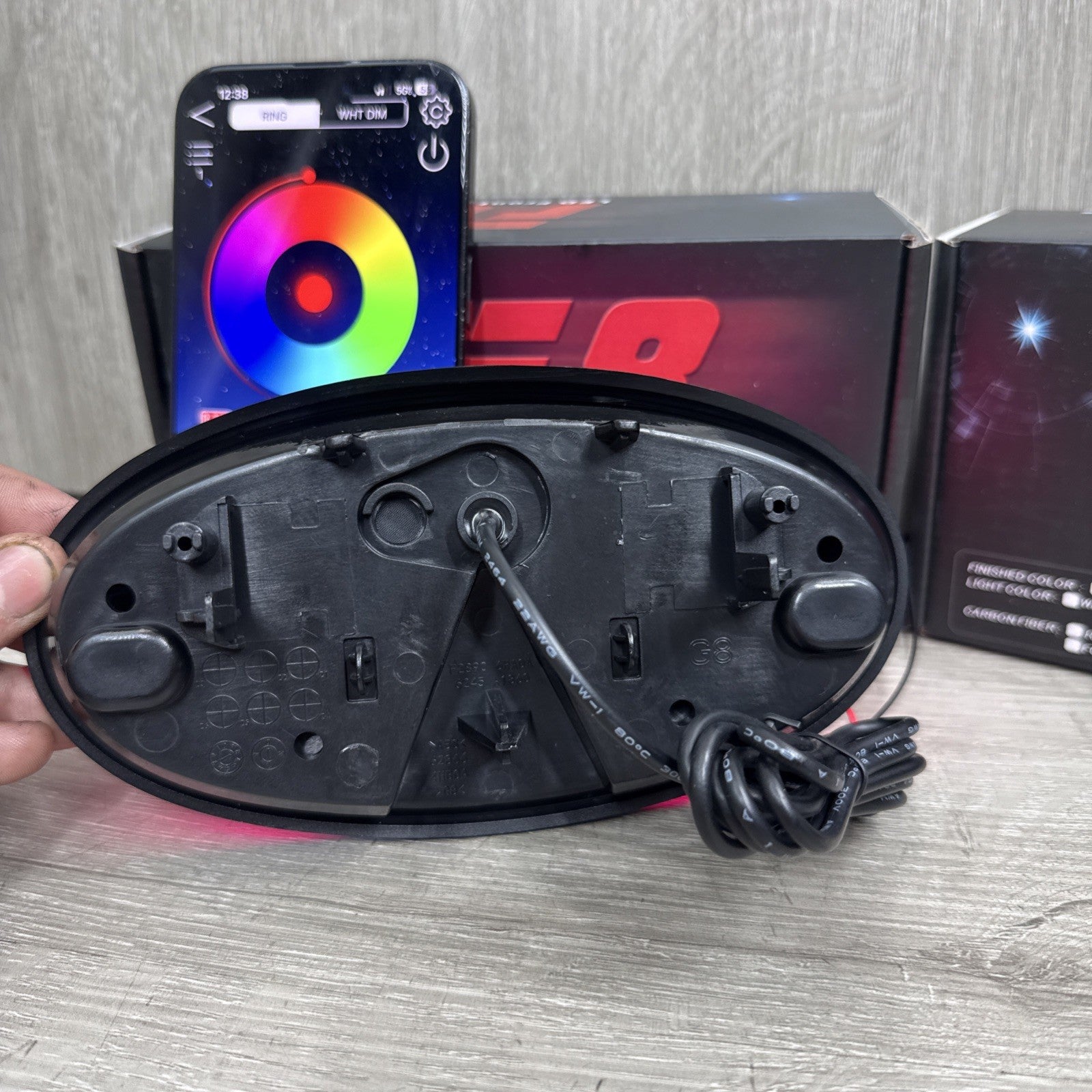 ✅ for 2018-2024 INFINITI Q50 COLOR CHANGING RGB LED GRILL EMBLEM CARBON FIBER
