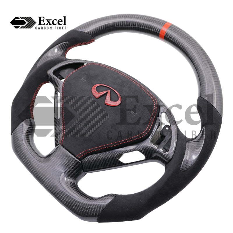 Carbon Fiber Steering Wheel for Infiniti G37 G37X G37S 2008 - 2015 with Trim