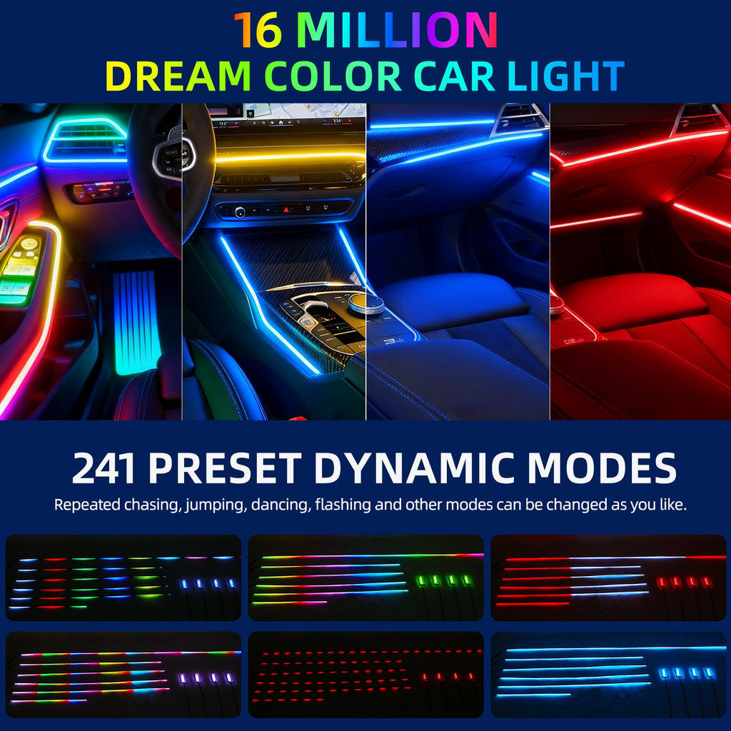2/10 in 1 LED RGB Acrylic Interior Strip Ambient Lights Kit for Ford Mustang