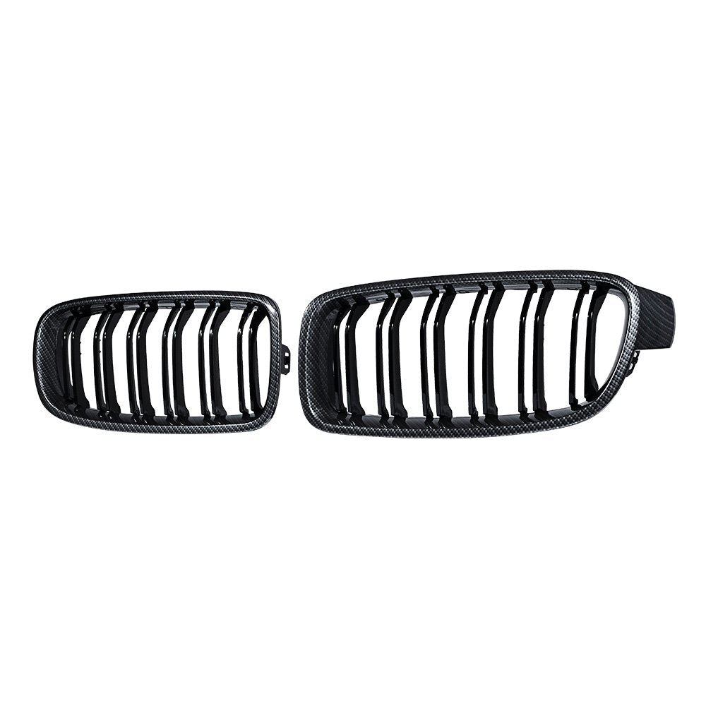Carbon Fiber Kidney Grill +Side Mirror Cover Cap for 12-18 BMW F30 F31 328I 335I