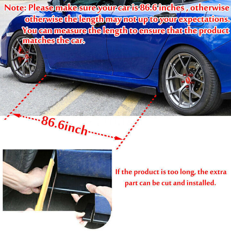 For Infiniti G37 Sedan Coupe Carbon Fiber Side Skirt Extension Splitter Spoiler