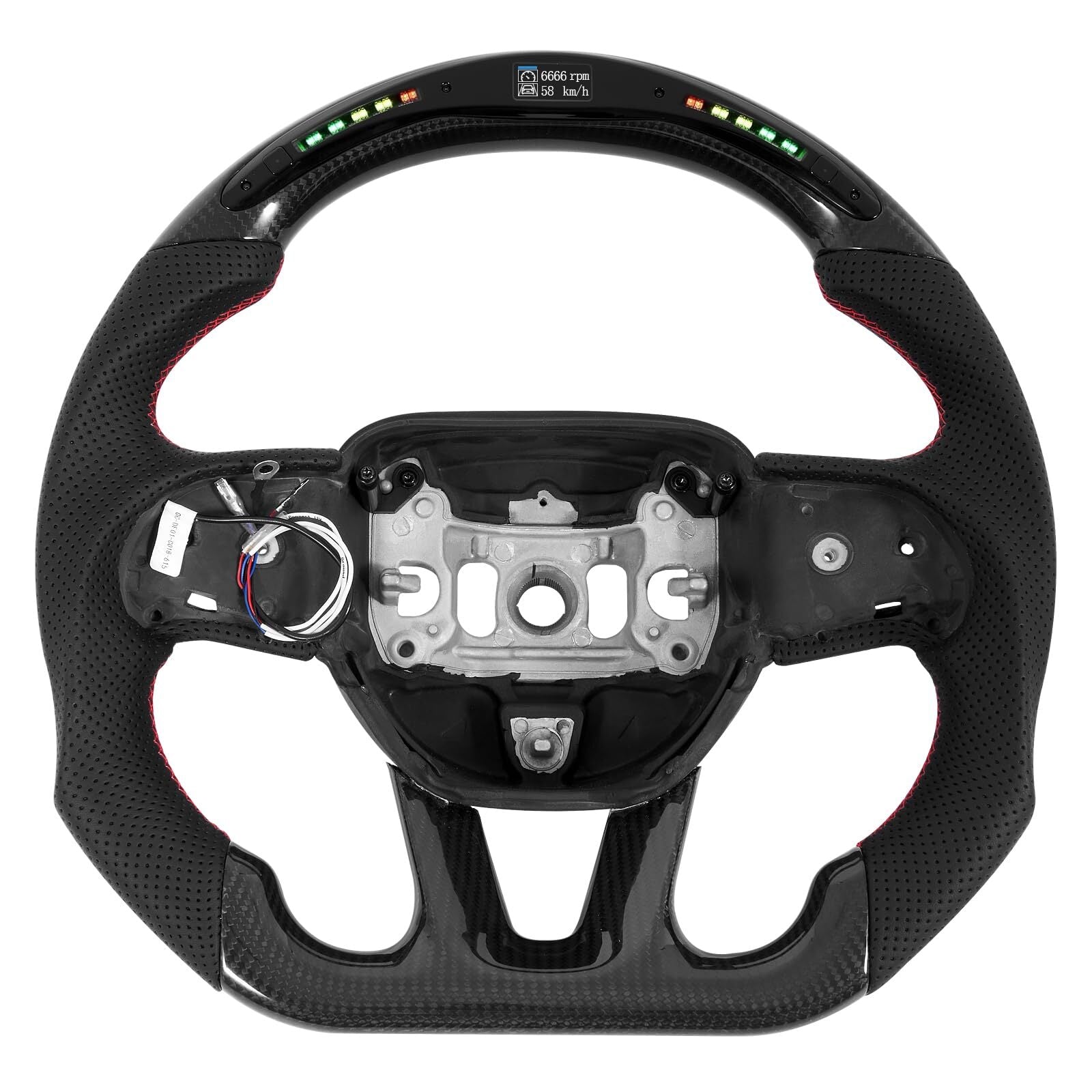 Carbon Fiber LED Colorful Steering Wheel Fit 15+ Dodge Hellcat Charger Durango