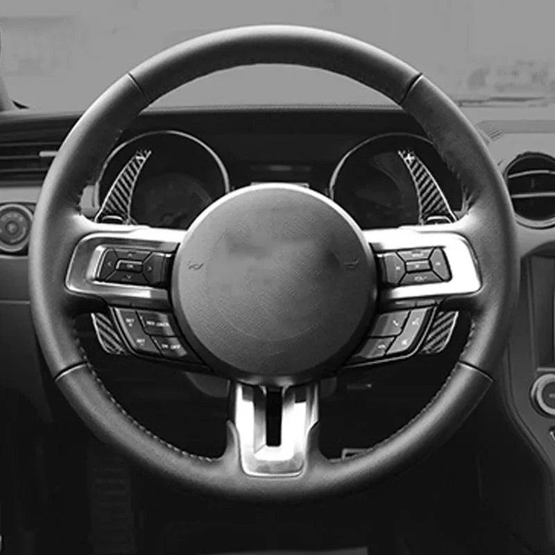 2 Pcs Car Steering Wheel Paddle Shifter Cover for Ford Mustang 2015 2016 2017 2018 2019 2020 2021 2022 2023 ABS Trim Accessories