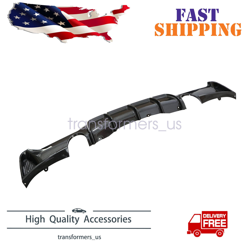 For 14-20 BMW F32 F33 F36 4Series M Sport Rear Diffuser Dual Exhaust Carbon Look