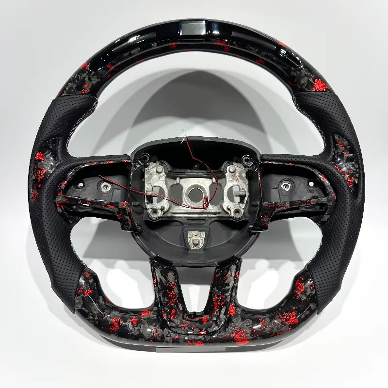 LED Carbon Fiber Sports Steering Wheel for Dodge Charger Challenger Grand Cherokee SRT a High-Quality Custom Steering Wheel